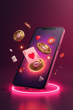 Smartphone com app de casino